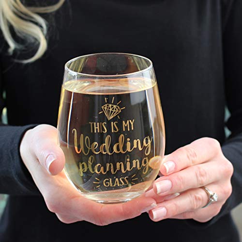 Lillian Rose Wedding Planning Stemless Wine Glass, 1 Count (Pack Of 1), Clear #TOP2