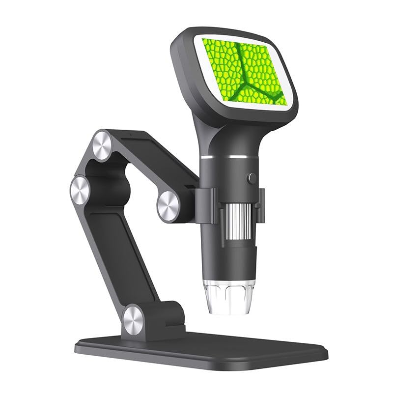 TEKNOWORTH Digital Microscope Dermascope Multipurpose with LCD Screen 2.4 Inch 1600X Magnification Portable Microscope with Stand Skin Viewer Digital Magnifier Professional Microscope