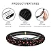 Cherry Steering Wheel Cover with Two Cuppads, Universal 14.5-15 Inch Non-Slip Car Wheel Cover, Cherry Car Accessories for Women Men