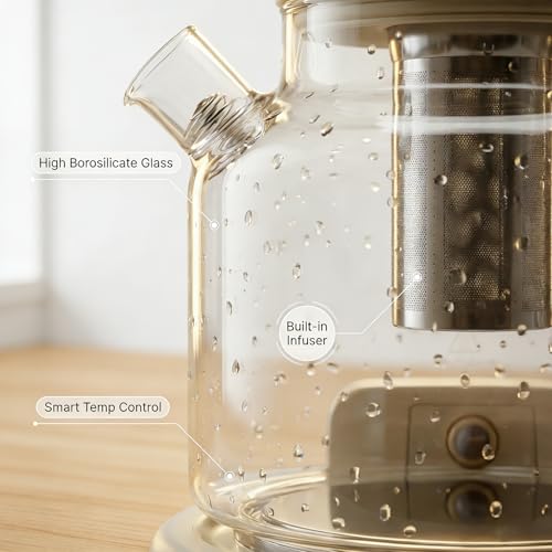 Tetera eléctrica Smart 1.2L con infusor y control digital miniatura 7