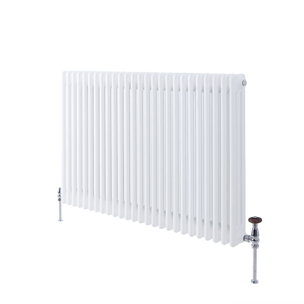 Milano White Windsor - Horizontal Traditional Column Radiator - 3 Column - 750Mm X 1190Mm