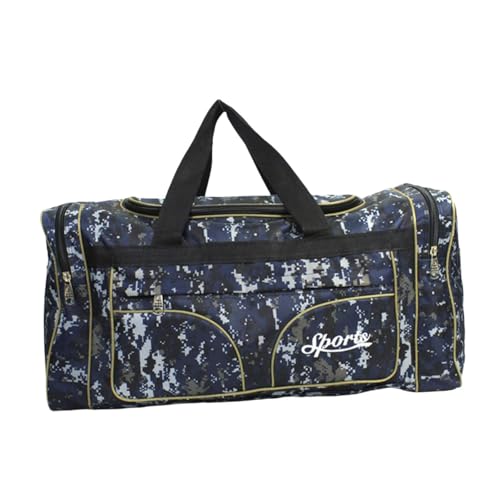 Travel Duffel Tote Bag for Weekend Getaways and Gym Activities, Blue Pattern