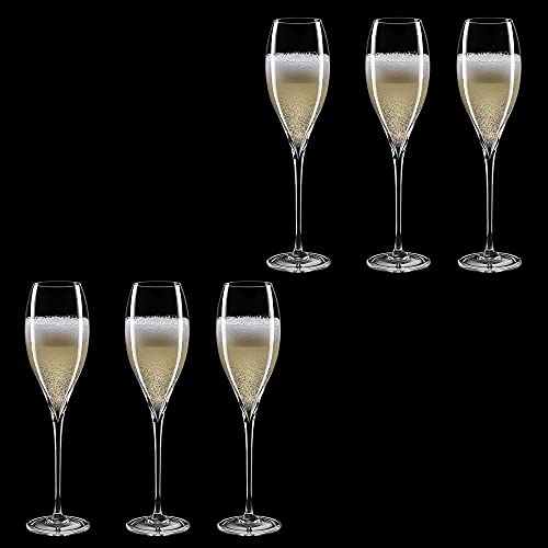 Conjunto 06 Taças de Cristal, 190ml Espumante Brasileiro Strauss