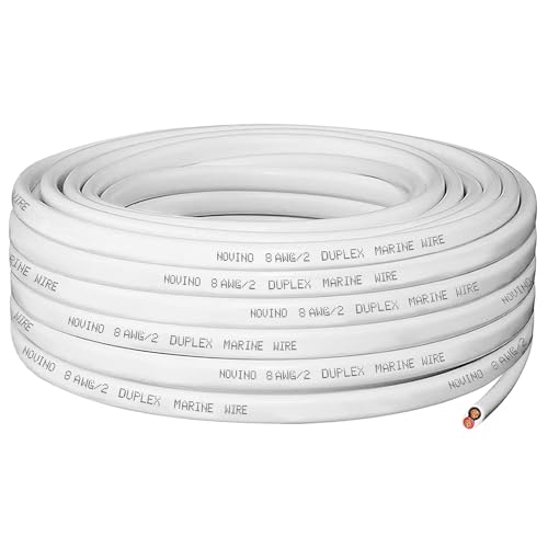 Image of 8 Gauge Marine Wire Duplex Marine Grade Wire,8 AWG 40ft Tinned Copper Heavy Duty Sheathed Cable for Boat /Automotive /RV /Camper /Trailer