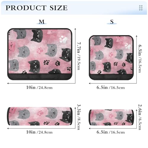 Image of 2 Pack Seatbelt Covers Seat Belt Cover Pad for Adults Boys Girls Car Seat Strap Covers Pads Cushion Universal Shoulder Strap Pad Protector for Backpack Camera Bag 6.5 Inch Watercolor Cat Faces and Paw