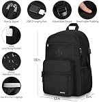 Black Backpack for Men and Women, Backpack for School Teens Boys and Girls, Lightweight Casual High School Bookbag