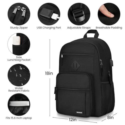 Bikrod Black Backpack For Men And Women thumb #2