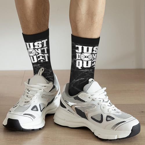 Just Don'T Quit Workout Weightlifting Gym Unisex Cushion Crew Sock Soft Casual Mid-Calf Socks2