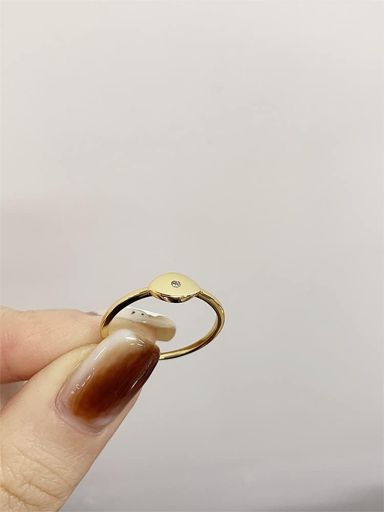 CZ Eye Promise Band Ring for Women Girls 14K Gold Plated Dainty Cute Crystal Evil Statement Stackable Finger Rings Comfort Fit Fashion Birthday Wedding Holiday Jewelry Gift