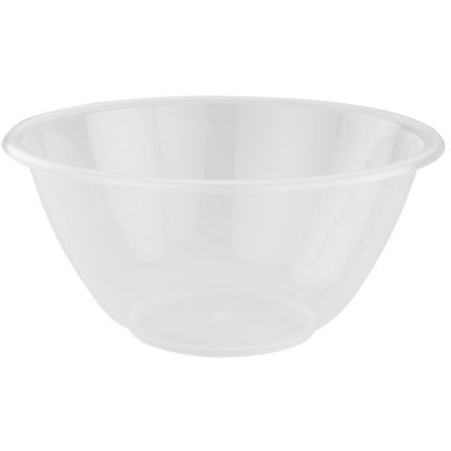 Whitefurze Transparent Durable 25Cm Large Plastic Mixing Bowl Item [Pack Of 10]