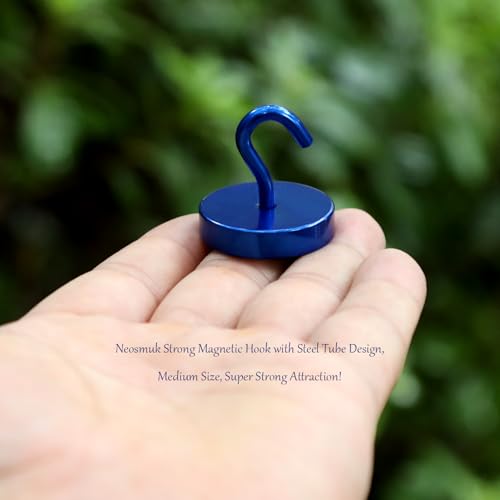 Image of Neosmuk Magnetic Hooks Steel Tube Design for Cruise,100lb+ Navyblue,10 Pack | Cruise Ship Essentials,Heavy Duty Magnett Hooks for Cabins, Refrigerator, Grill, Hanging, and Travel Extra Strong Must-Haves