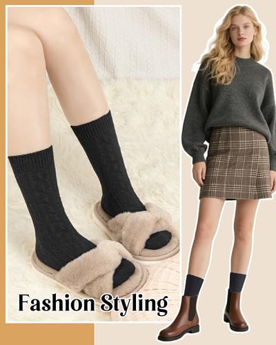 Image of Loritta Wool Socks for Women, Winter Warm Hiking Boot Socks Gifts