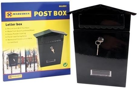 Marksman PRIME FURNISHING SECURE PRESSED STEEL POST BOX - BLACK