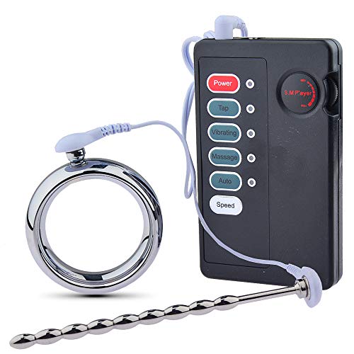 ChicLSQ Elektro Schock Penisring mit Fernbedienung – Elektrosex Kit mit Harnröhrenkatheter & Penisplug, Dilatator Puls Stimulator für Männer, Penis Ring Elektroschock Sexspielzeug (Ring Ø: 40mm)