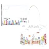 Beary Blu City Themed Artwork Tote Bag Series- Designed in the USA, 17"x14", Souvenir & Gift (Tote Bag, Atlanta)