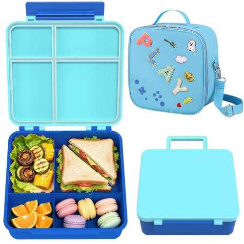 Image of Kids Lunch Box with Lunch Bag Bento(Blue)