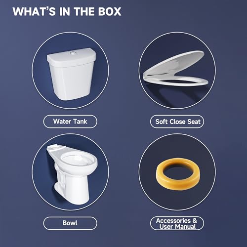 Miuara 2469T-M3 Extra Tall Toilet 21 Inch - Elongated Toilet Dual Flush Av 1.28 Gpf,Two Piece High Toilet For Seniors,Comfort Bowl Height Bathroom Toilet thumb #6