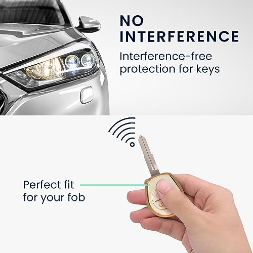 kwmobile Key Cover Compatible with Suzuki 2 Button Car Key - Car Key Fob Case Protector - White/Gold, white / gold - Image 3