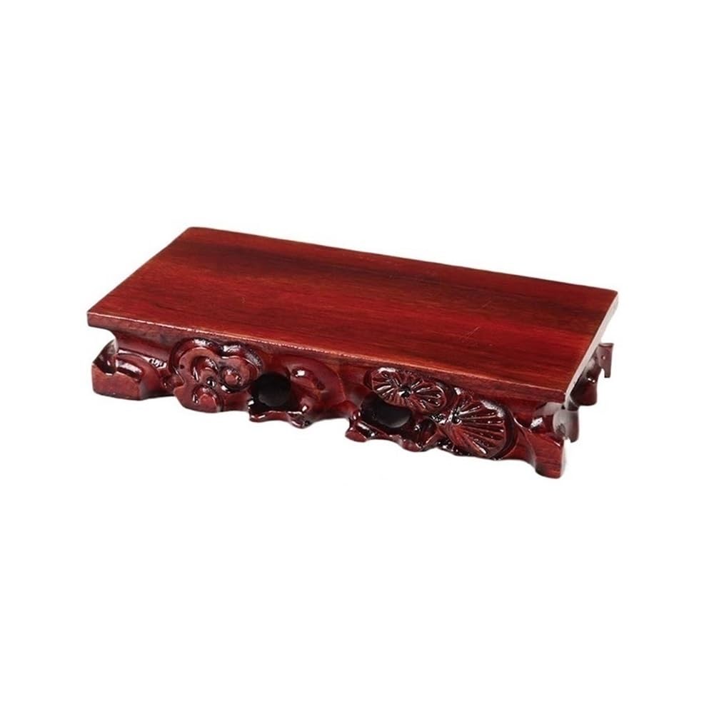 birene Vase Stand Rectangular with Relief Sculpture Bonsai Base, Flower Vase Teapot Display Stand(L)