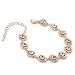 Gold Crystal Round Shape Rhinestone Circle Wrapped Rhinestone Stud Link Bracelet
