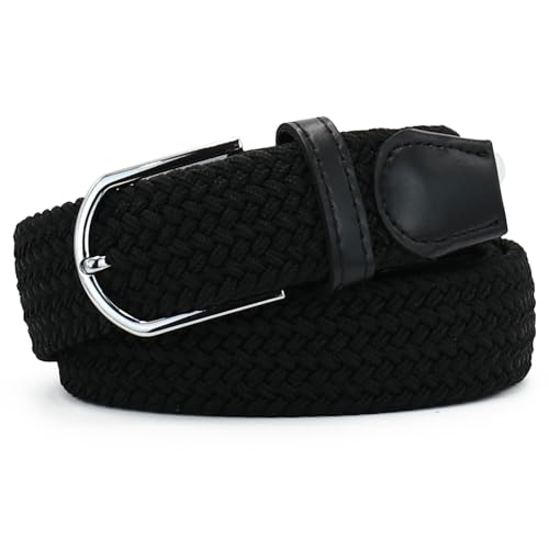 Image of Multicolored Elastic Woven Golf Belts Casual Braided Stretch Belt for Men and Women