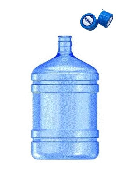 mutto Wasserflasche Leer 19 Liter Wasserbehälter Wiederverwendbare PET Wassergallone Leerflasche mit 2x Deckel Inklusive BPA Frei