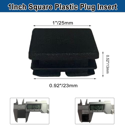 Image of 30 Pack Tubing Plug, 1Inch Square Plastic Plug Insert, tubing end Cap, Durable Chair Glide,it fits 1 inch Outside Diameter Square tubing