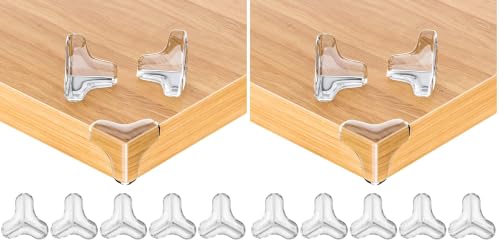 Image of 16 Pack Large Clear Corner Protectors for Baby Proofing Furniture - Table Edge Guards and Bumpers