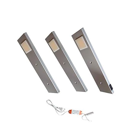 ACCE LED Unterbauleuchte Küchen Möbel Leuchte Warmweiß inkl Konverter ein Strahler mit Schalter (3er Set)