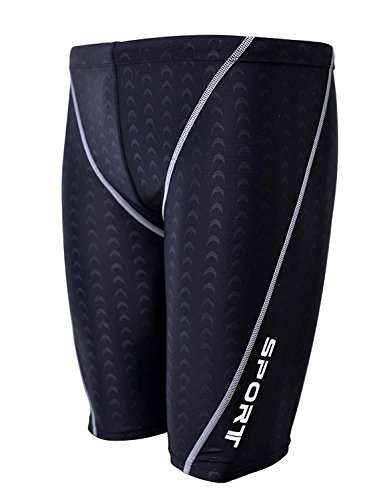 Easea Men`s Rapid Swim Splice Quick Dry Jammer Swimsuit Black X-Large