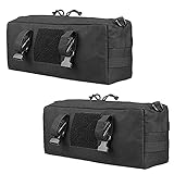 JETEDC（ジェットイデイシイ）molle バッグ サバゲーバッグ バックパック サバゲー 釣り 小物入り 通勤 2個入り (ブラック) (黑)