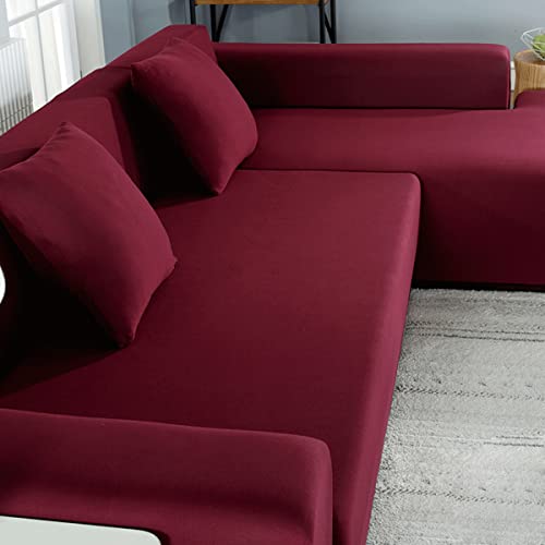 Housse de canapé extensible rouge 1 place lavable pour salon - 2