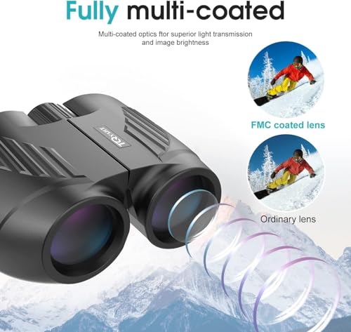Image of 20x25 High Powered Binoculars for Adults,Compact HD Waterproof Durable and Clear BAK4 Prism FMC Lens,Suitable for Bird Watching,Sightseeing and Outdoor Sports,Black
