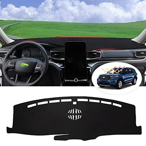 Image of Autorder Dashboard Cover Mat for 2020-2024 2025 2026 Ford Explorer Accessories Dash Cover Flannel Dash Mat Sunshade Glare UV Rays Protector