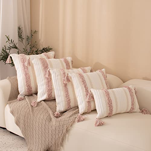 Blue Page SQ1029-PINK-30X50 Boho Throw Pillow Covers Tufted Decorative Pillows Cover thumb #4