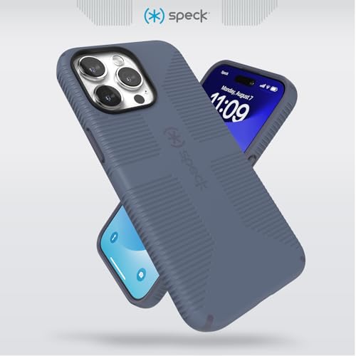 Speck MagSafe Case for iPhone 15 Pro Max - Drop & Camera Protection, Soft-Touch Secure Grip, Wireless Charging Compatible, Fits All 6.7 Inch Models Including iPhone 14 & 13 Pro Max - Grip Blue