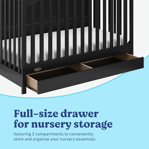 Graco Hadley 5-in-1 Convertible Crib with Drawer, Black - image 5