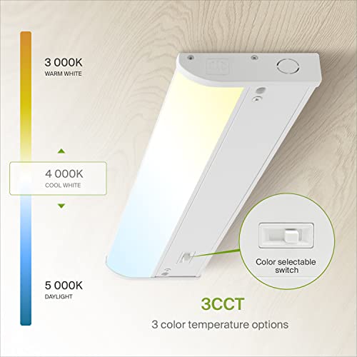 Image of ASD LED Under Cabinet Lighting, 12 inch 5W 325 LM, Dimmable Hardwired Under Cabinet Lights for Kitchen, 3000K Soft /4000K Cool /5000K Daylight, Under Counter Light Fixtures, ETL, White