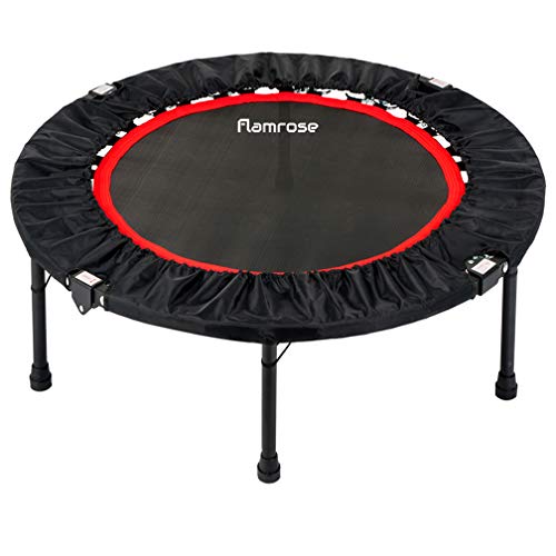 FLAMROSE トランポリン 折りたたみ式 安全静音 エクササイズグッズ 直径100cm 4段階調節可能家庭用 子供用 大人用 兼用 【耐荷重120kg】 (Black)