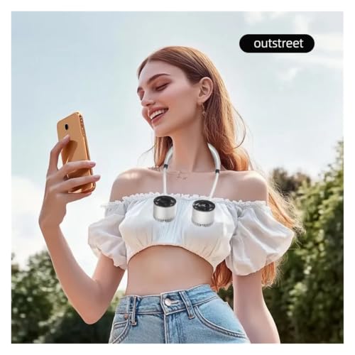 Ventilador de cuello plegable contra el calor con viento envolvente de 360 grados 8
