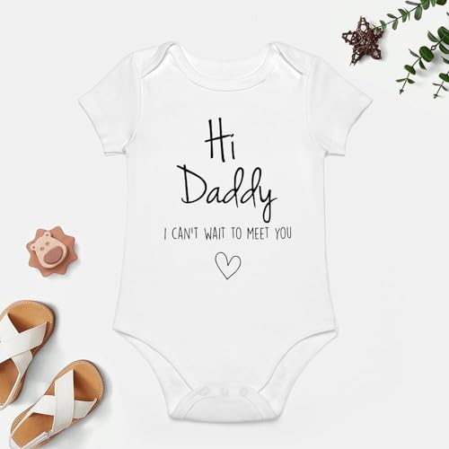 Hi Daddy I Can't Wait To Meet You Pregnancy Announcement Baby Clothes Newborn Outfit Infant Romper4
