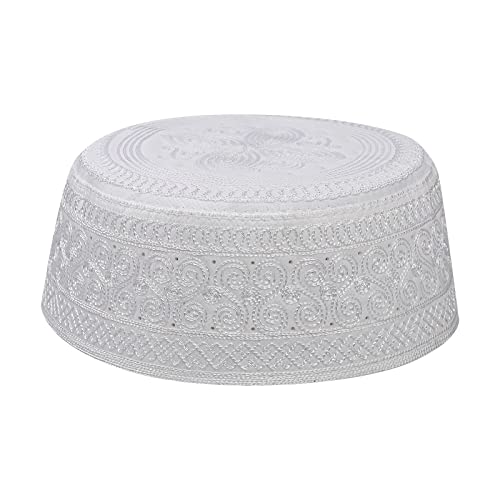 Image of Men Muslim Prayer Kufi Hat Prayer Headwear Cap Islamic Beanie Skull Cap Embroidery Kofia Topi Sun Hat