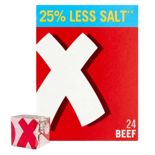 OXO 24 Reduced Salt Beef Stock Cubes – Big Flavour with Less Salt, Ideal for Hearty Meals, Gravy, Stews & Holiday Cooking, 142 g (Pack of 1)