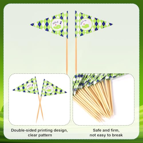 Drapeaux Cure-Dents Doubles Imprimés Motif Golf pour Buffet Chic