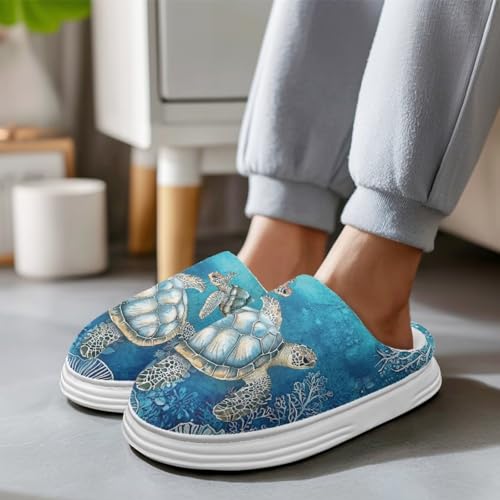 Fuzzy Slippers for Women Men Cute Animal Memory Foam Plush Warm Fuzzy Slippers Slip-on Indoor Outdoor Thick Sole3