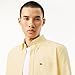 Lacoste Men's Core Collection Regular Fit Long Sleeve Solid Shirt, Yellow/White, Medium