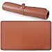 Ravol Alfombrilla de ratón de cuero, alfombrilla de ratón de PU para oficina y hogar (marrón, 60x35cm)
