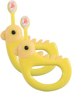 Healifty 2pcs Kids Toothbrush Cartoon Chicken Shape Mouth Training Brush Whitening Massage Toothbrush for Toddlers Easter Holiday Gift