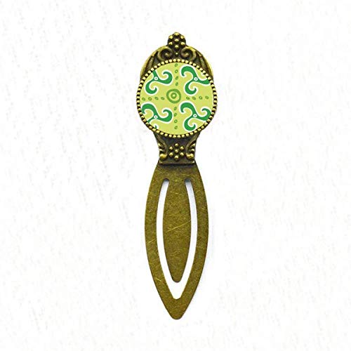 Marque-page vert spirale totem mexicain, le cadeau rétro idéal