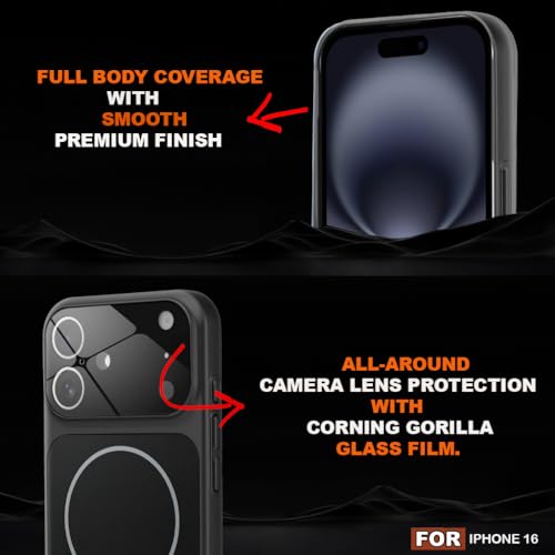 Image of SHINESTAR iPhone 16 Case - Premium Shockproof Protective Cover, Wireless Charging Compatible, Slim & Durable Luxury Back Cover with Camera Protection (Black)